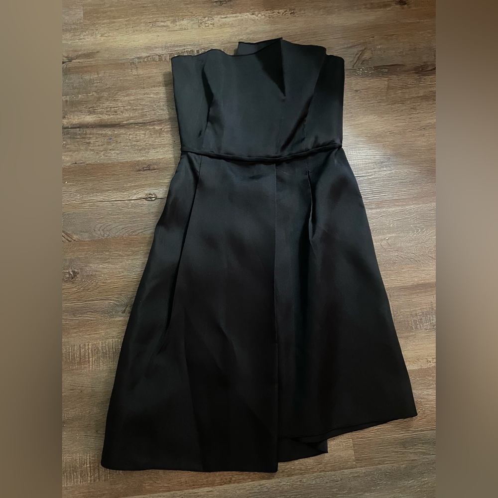 Max Mara Italy Pianoforte Dress 8 Black Cocktail Party Black Tie Silk Prom - Picture 2 of 15